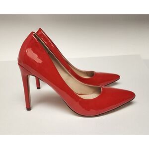 Chase & Chloe LALA-4 Faux Patent Leather Red Pump Heel  Shoes Size 7M